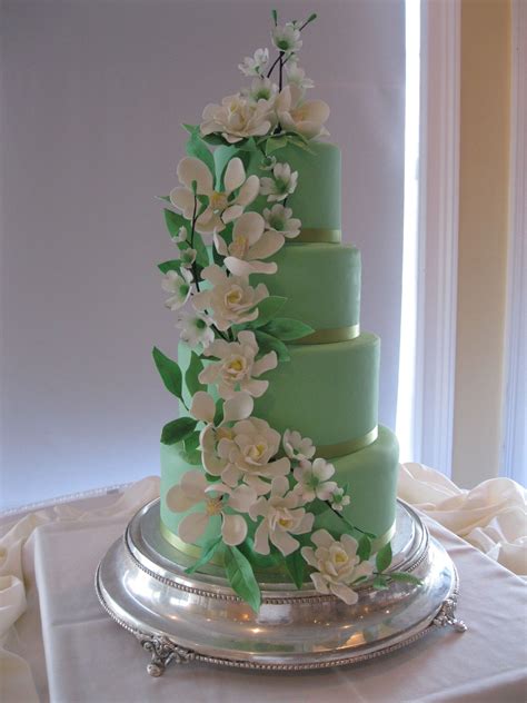 Mint Green Cake With Gardenias Debut Cakes Pinterest Cake Green