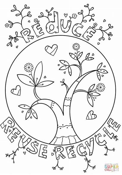 Recycle Recycling Reduce Reuse Coloring Pages Printable