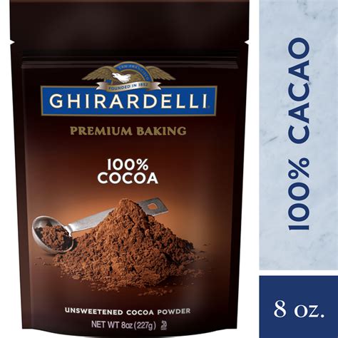 Hot cocoa or chocolate mixes only requires three basic ingredients: Ghirardelli Chocolate Premium Baking Cocoa 100% Cocoa ...