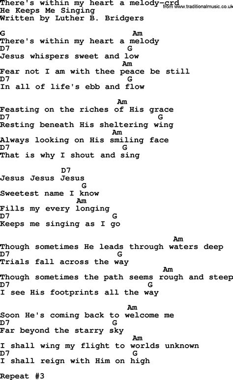 top 500 hymn there s within my heart a melody lyrics chords and pdf