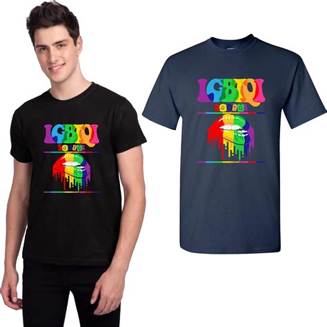 Lgbtqi Dripping Lips T Shirt Lgbt Gay Pride Peace Equality Etsy