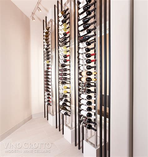 All of the metal wine racks come in various finishes and colors such as satin black, chrome, brushed nickel and black chrome. VintageView Floor-to-Ceiling Mounted Frame - Vino Grotto