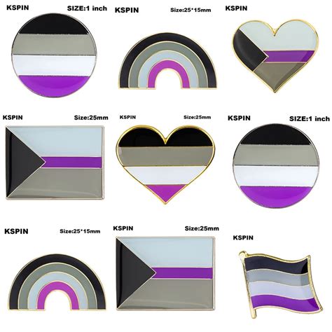 asexual pride rainbow flag rozet metal chapas metalicas pins icon backpack brooch for t