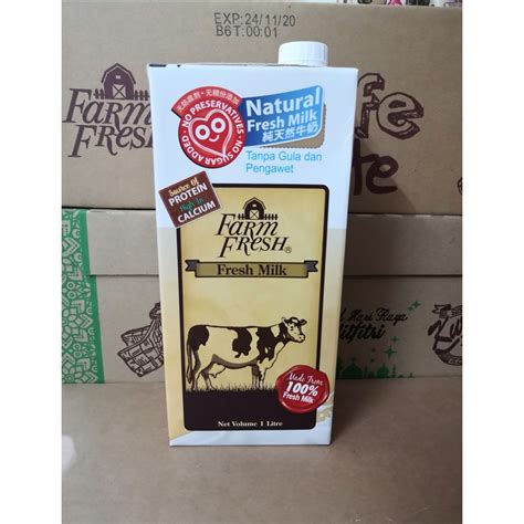 Ingredients fresh milk (plain) 100% fresh cow's milk & permitted food stabilizer. FARM FRESH SUSU SEGAR UHT Susu Segar / COKLAT 1 liter / KURMA