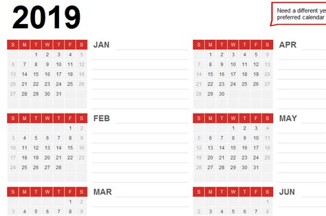 Any Year Calendar Any Year Calendar Template