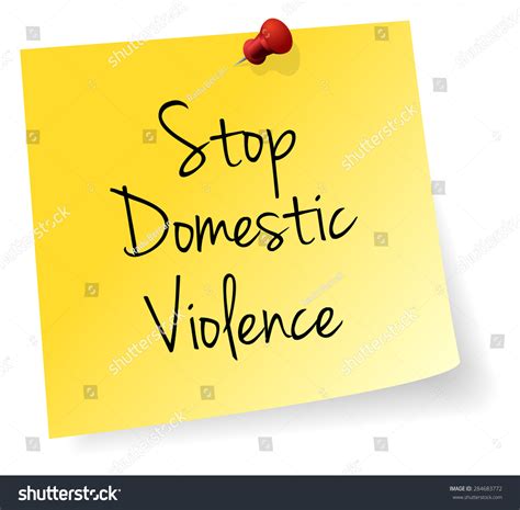 Stop Domestic Violence Yellow Stick Note Stock Vector Royalty Free 284683772