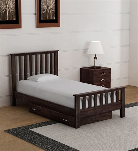 Buy Abbey Sheesham Wood Single Bed With Drawer Storage In Warm Chestnut Finish At Off By