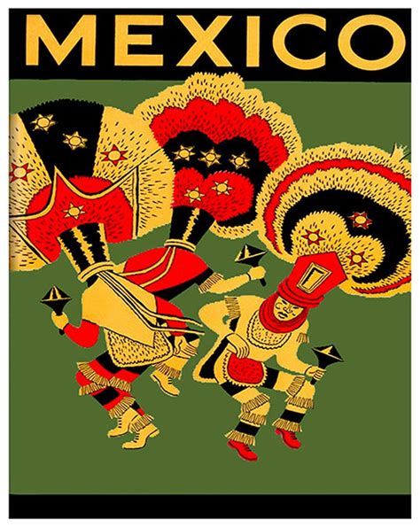 Mexico Travel Poster Mexican Art Print Home Decor Zt399 Etsy