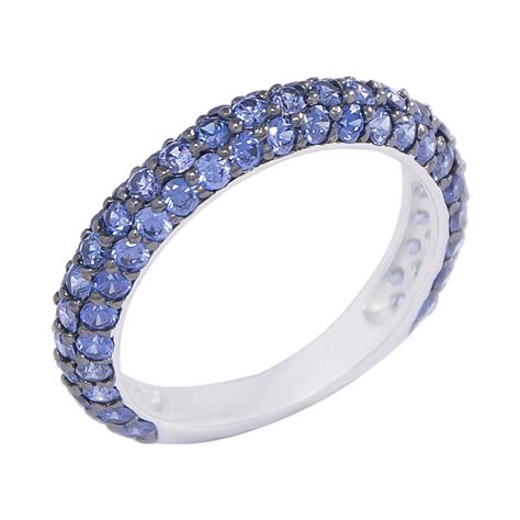 Sapphire Blue Cubic Zirconia Inlaid Ring Sarahgargash