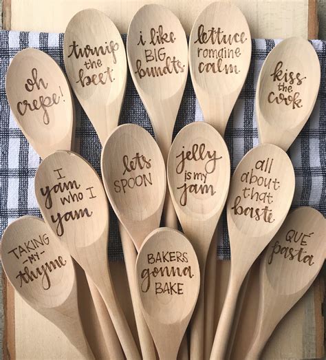 Wooden Spoons Woodburned Spoons Kitchen Decor Cooking Etsy