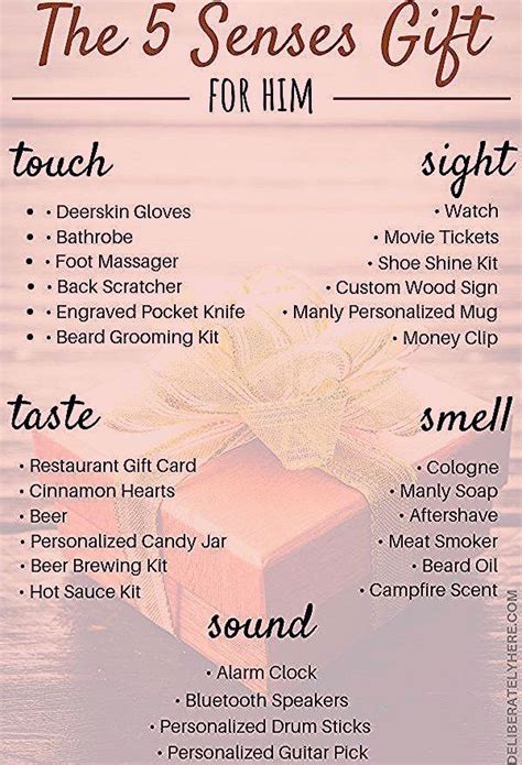 Maybe you would like to learn more about one of these? The 5 Senses Gift Ideas for Him (FINALLY a gift your man ...