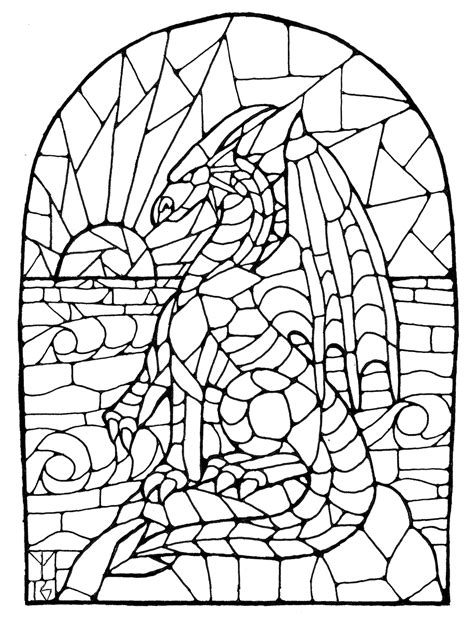 Inktober 13 Stained Glass Dragon — Weasyl
