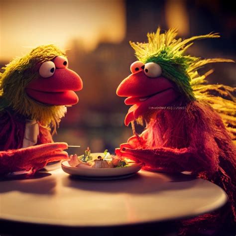 Two Fraggle Rock Muppets Made Of Clay Having Midjourney Openart