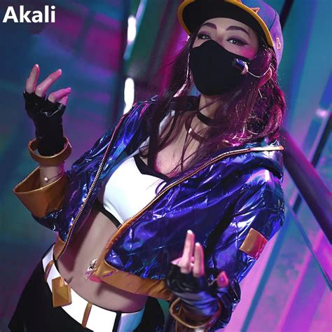 Anime Hot Game Lol Kda Akali Sexy Bodysuit Uniform Cosplay Costume Party Stage Performance