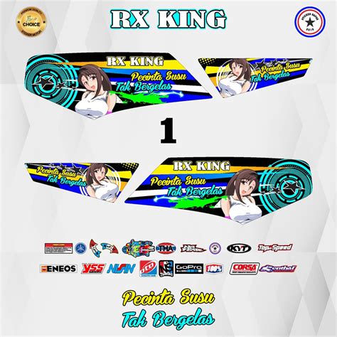 Jual Stiker Striping Motor Rx King Variasi Pecinta Susu Tanpa Gelas