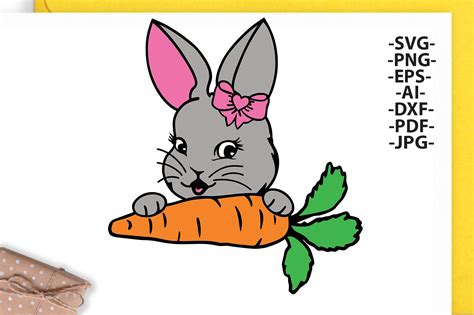 Rabbit Peeking Svg Easter Svg Rabbit Carrot Bunny Svg File | Etsy