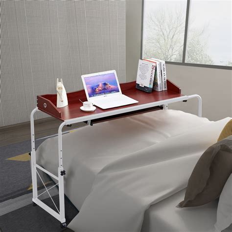 Adjust Rolling Over Bed Sofa Table Hospital Laptop Computer Desk Keyboard Shelf Tables Home