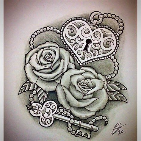 32 Heart And Key Tattoo Drawing