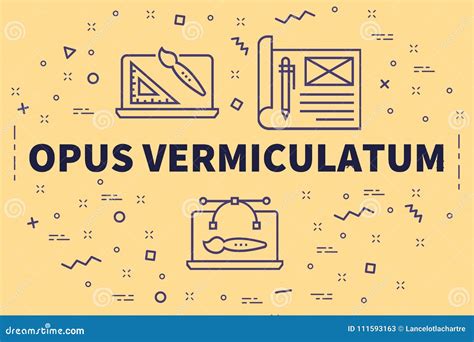 Conceptual Business Illustration With The Words Opus Vermiculatum Stock