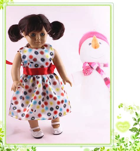 high quality american girl doll clothes doll accessories fashion sleeveless flower color dress