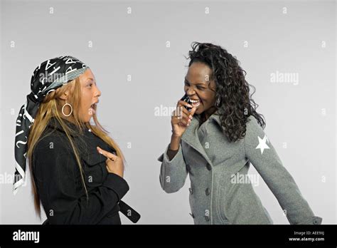 Two Friends Laughing Stock Photo Alamy