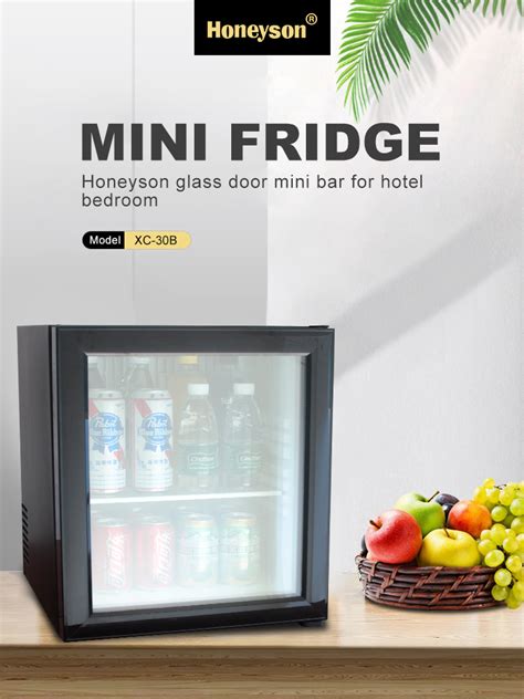 Honeyson Hotel Compact Mini Fridge With Glass Door No Freezer