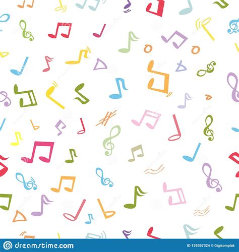 Seamless Pastel Color Pattern Music Note For Background Wrapping
