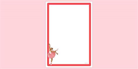 Free Simple Blank Ballerina Page Border Twinkl Twinkl