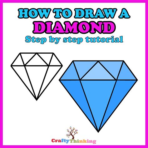 How To Draw A Diamond Step By Step Craftythinking