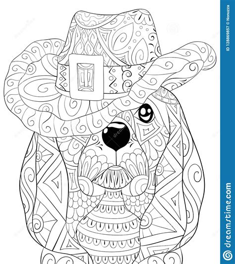 Adult Coloring Bookpage A Cute Dog Image For Relaxingzen