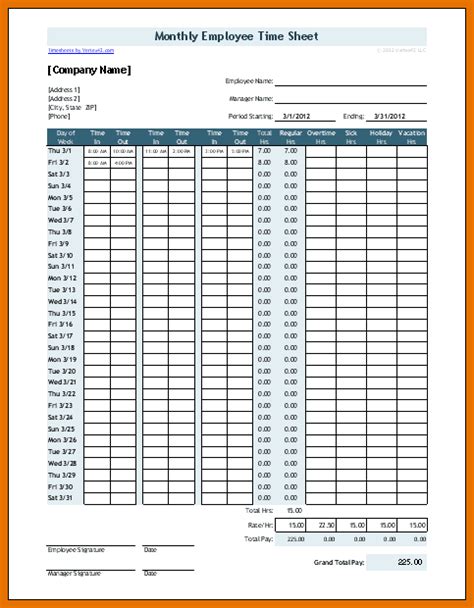 Monthly Time Card Template Flyer Template
