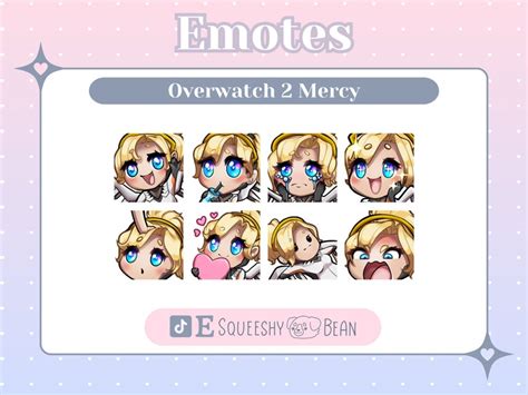 Overwatch 2 Mercy Inspired Twitch Emotes Digital Download Cute Emotes