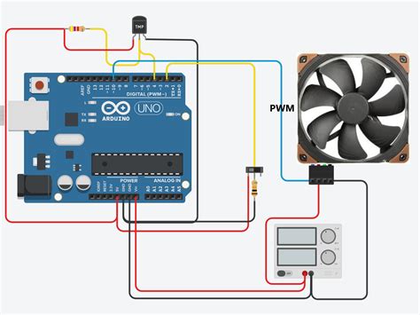 Pwn Fan Controller With Temp Sensing And Button Override Arduino