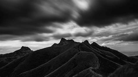 Mountain Hill Bw Black Clouds Batangas Philippines 4k Wallpaper 4k