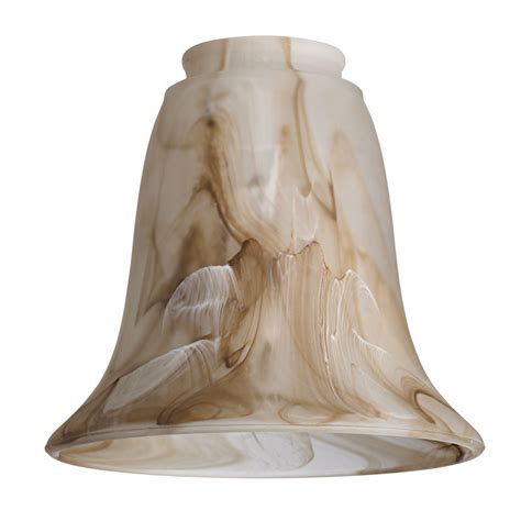 Marbleized Bronze Glass Bell Shade 2 14 Fitter For Ceiling Fan Light Kit Set Of 4 Walmart