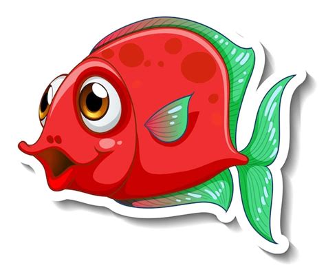Free Vector Sea Animal Cartoon Sticker With Cute Fish