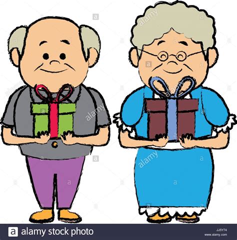 Gift for grandma and grandpa grandmother gift grandfather. grandparents holding gift box grandpa and grandma standing ...