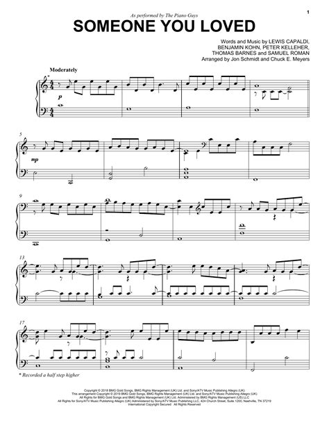 Someone You Loved Piano Solo Print Sheet Music Now