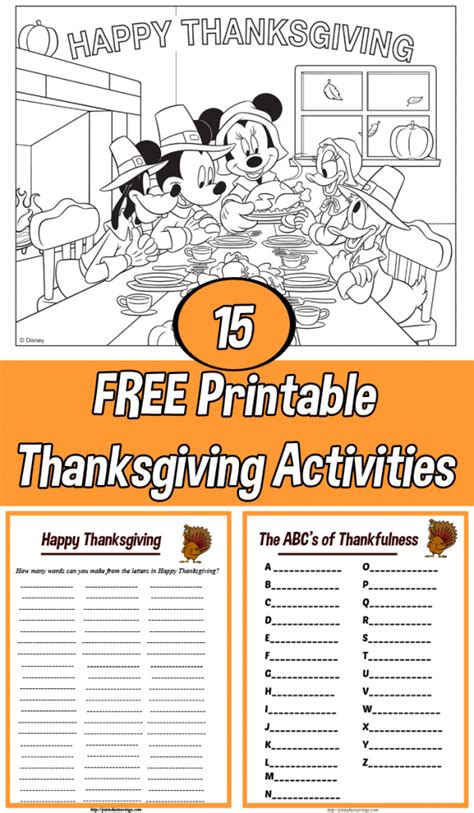 Fun Thanksgiving Printable Activities For Kids