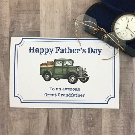 Printable Father S Day Card For Great Grandfather Happy Etsy