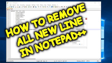 How To Remove New Line In Notepad Youtube