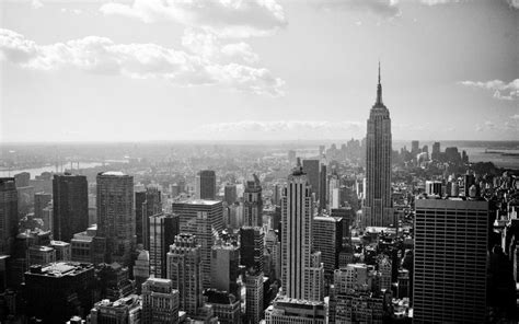 New York City Empire State Building Black And White Hd