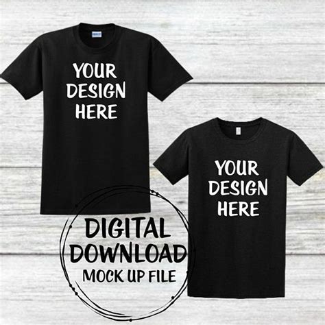 Download Couples Shirts Mock Up ~ His and Her Shirt Mockup ~ Gildan ...