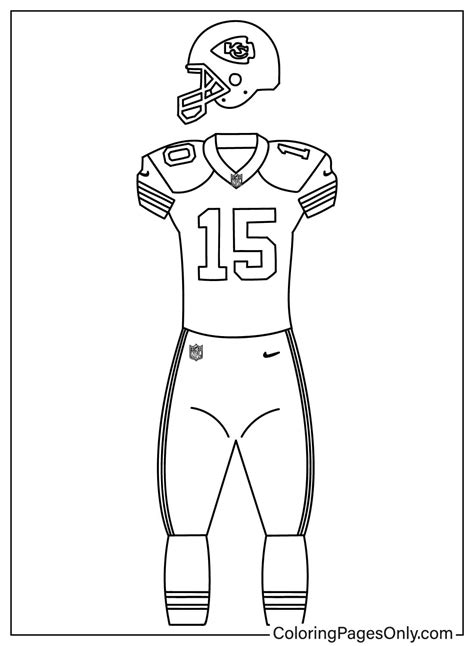 Uniform Kansas City Chiefs Coloring Page Free Printable Coloring Pages