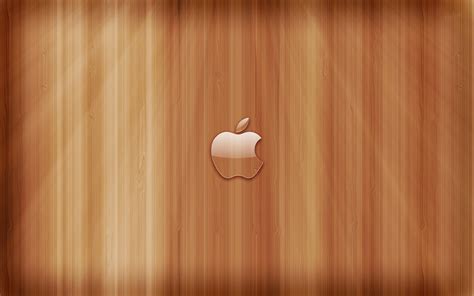 Transparent Apple Logo On Wooden Panels