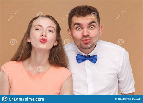 Closeup Portrait Of Handsome Man And Beautiful Woman Or Young Co Stock Image Image Of Glamour