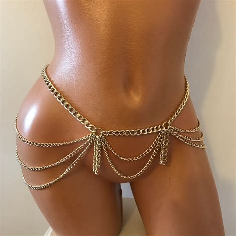 Gold Belly Chain Gold Waist Chain Etsy Uk