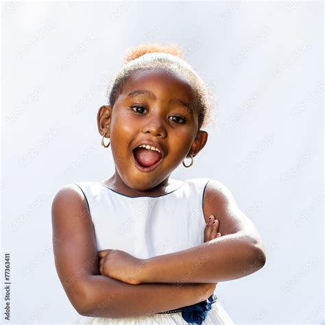 Cute African Girl With Surprising Face Expression Stock Photo Adobe