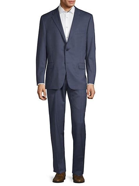 Hickey Freeman 2 Piece Classic Fit Textured Suit In Blue Modesens