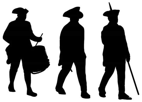 Silhouette Of The From The Revolutionary War Illustrations Royalty